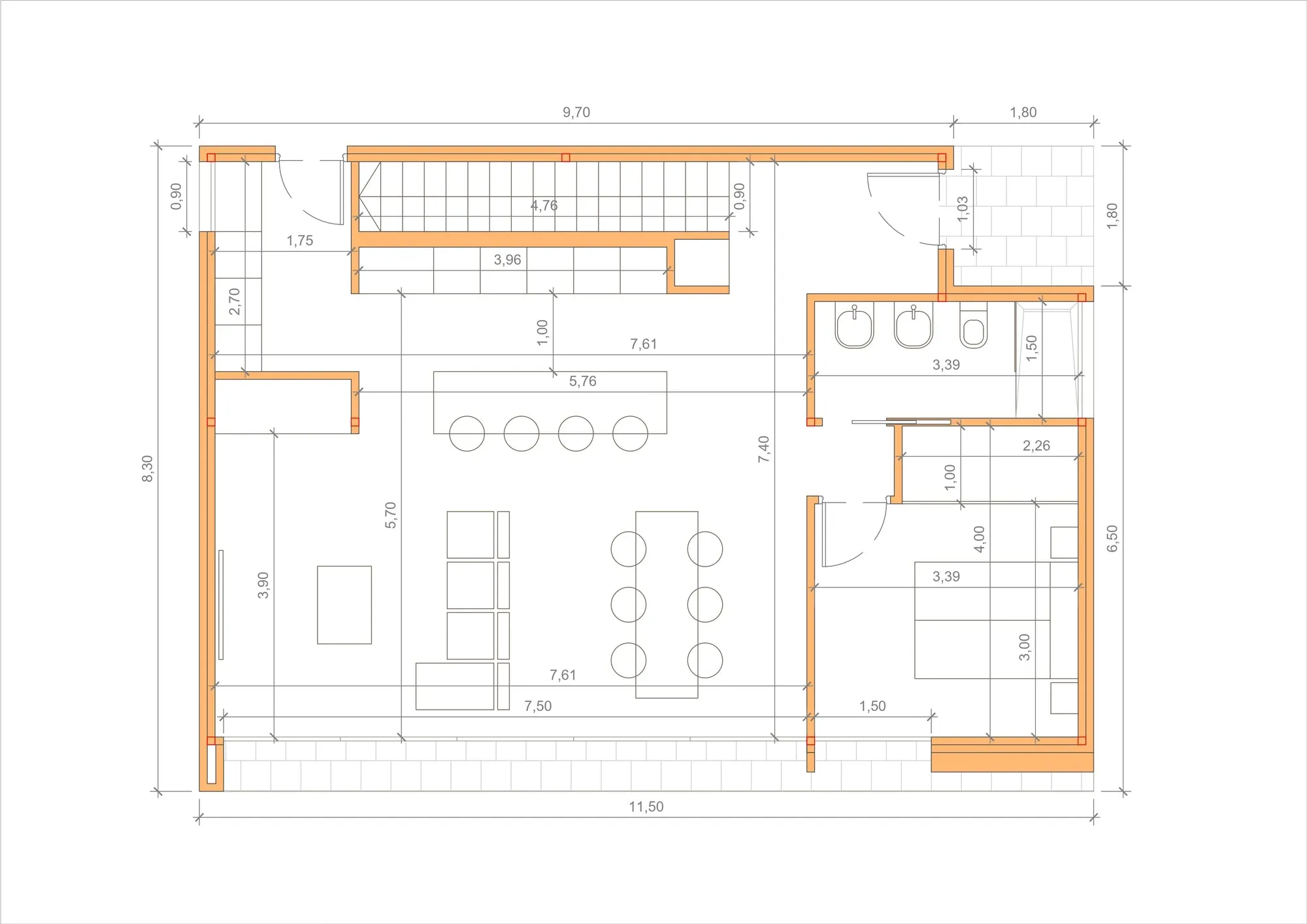 Plan de la maison Marina