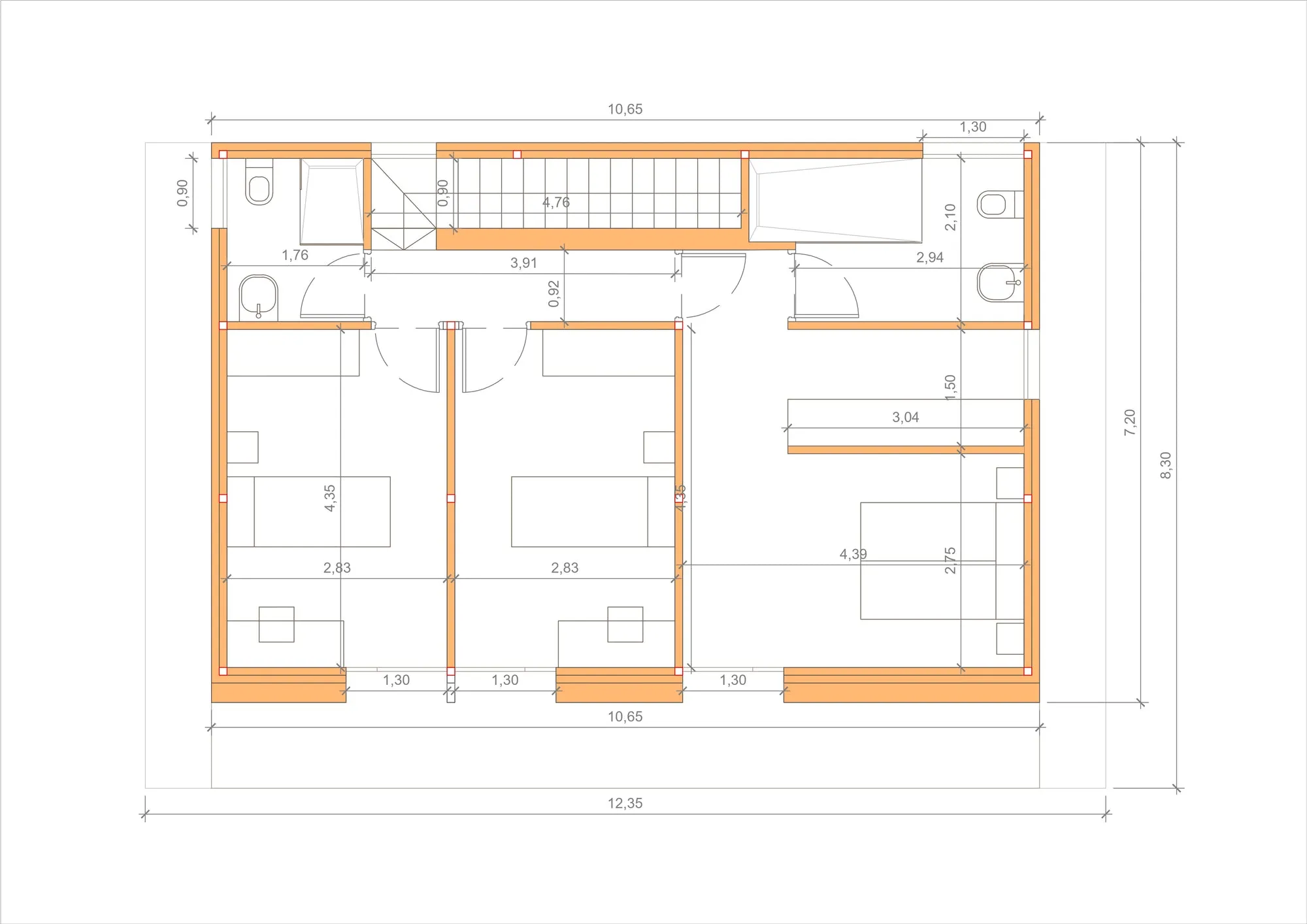 Plan de la maison Marina